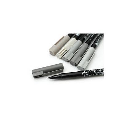 Koi Coloring Brush Estuche x6 de Grises