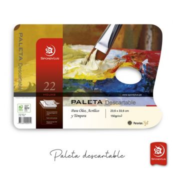 Paleta Descartable Spondylus block de 22 paletas.