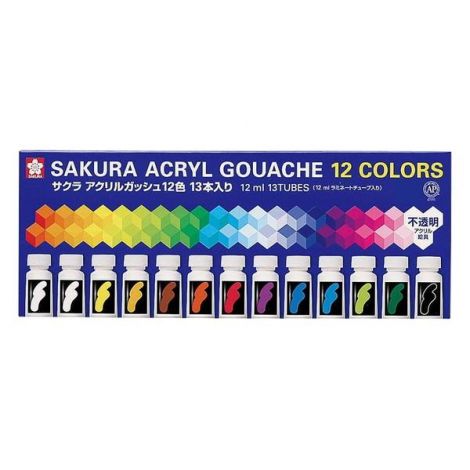 Acrilico témpera Sakura 12ml x13unidades