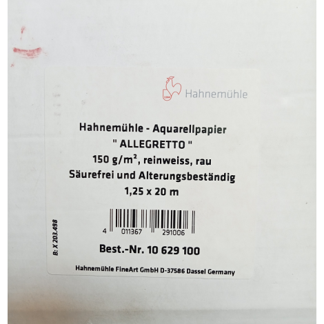 Alegreto Rollo 150gr 1.25x20mt RUGOSO-Acuarel