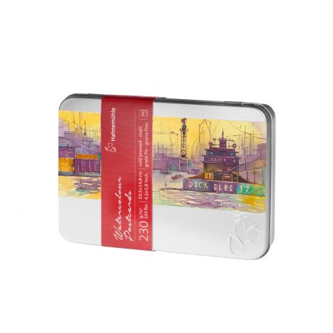Postales Acuarela 10x15cm Caja metálica FINO o Grueso 30h
