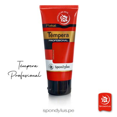 Tempera Profesional Spondylus 100ml. Rojo  Spondylus - Rojo Fuego 334  (Rojo medio)