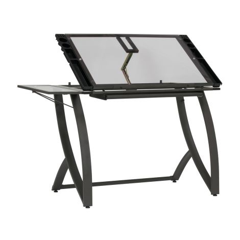 Mesa Futura Luxe Drawing / Tablero de Vidrio y Cajon